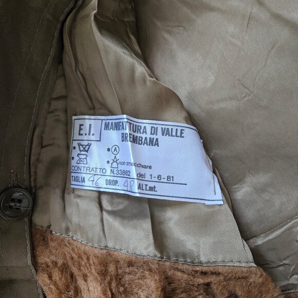 Italian Vintage Military Trench Coat 1981 with Removable Liner Size 46 (Small) - Picture 9 of 17